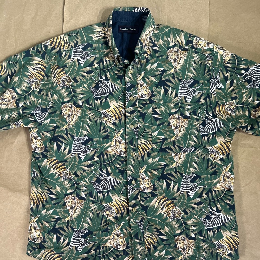 Men’s Lawton Harbor Lion Zebra  print shirt